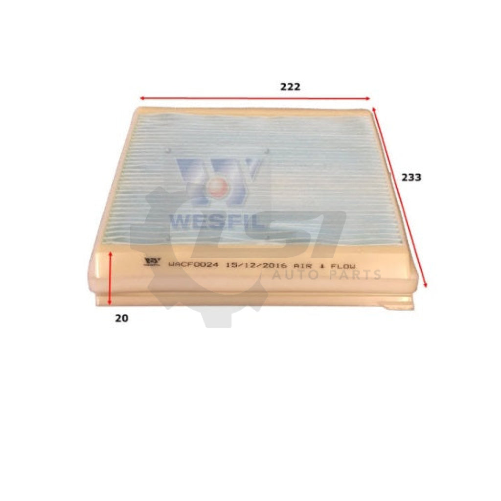 1 X Wesfil Cabin Air Pollen Filter Wacf0024