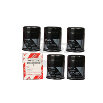 5 X Genuine Toyota Filter 90915-Yzzd4 For Hilux Landcruiser And Prado V6 V8 Oil