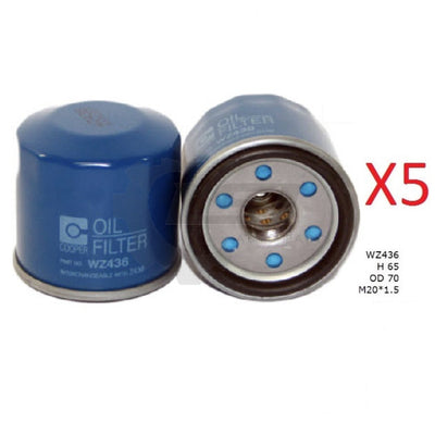5 x Wesfil Oil Filters WZ436 Oil Filter