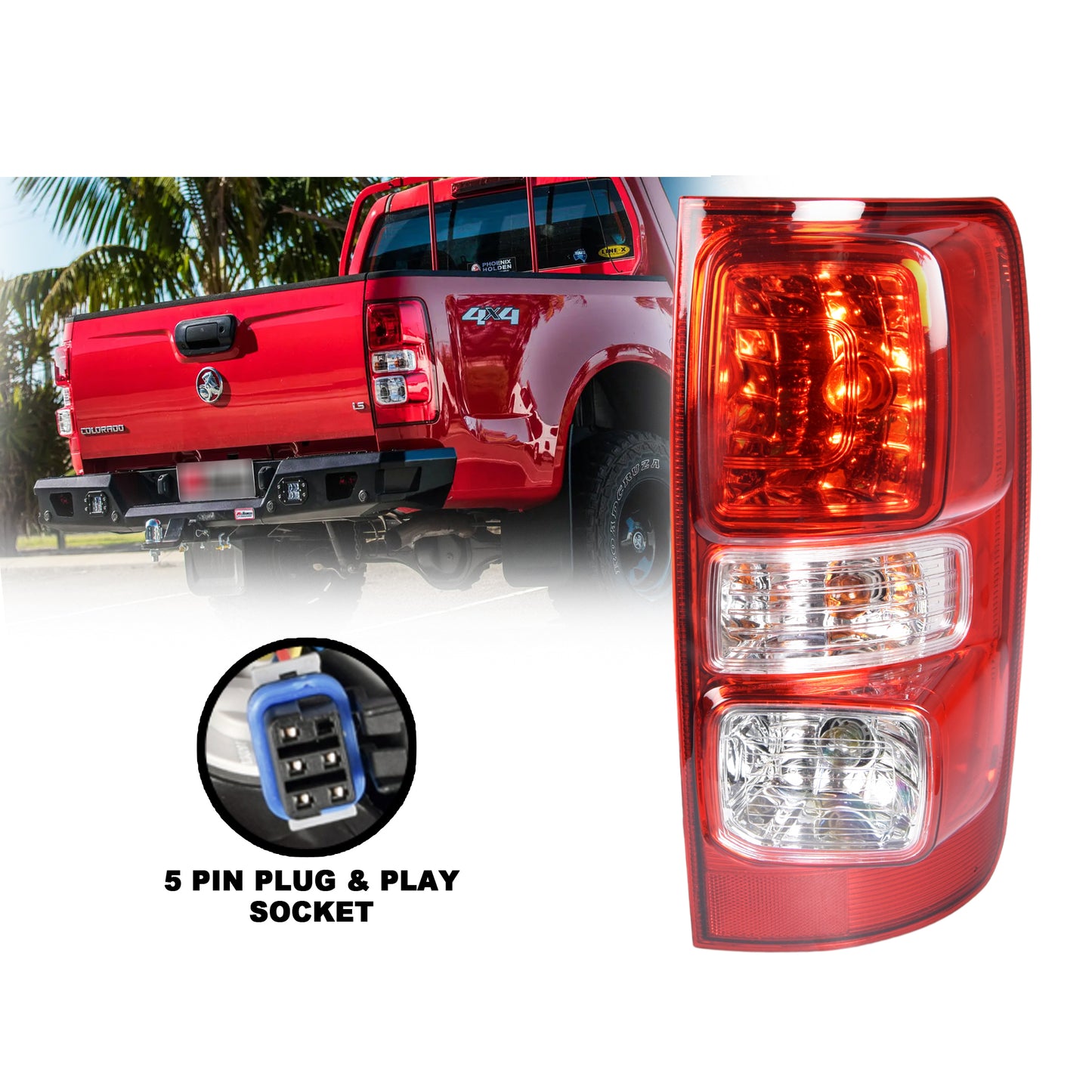 Pair LH+RH Tail Light Rear Lamp NON LED For Holden Colorado RG 2012~2020 Ute