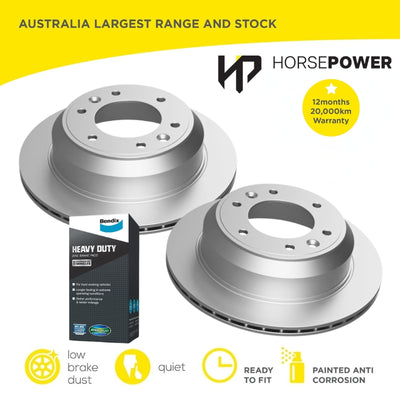 Rear Bendix HD Brake Pads and Disc Rotors Set for Hyundai iLoad VAN TQ 08-18