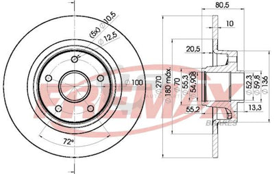 Fremax Rear Disc Rotors For Renault Grand Scenic 2.0 05-10 Brake