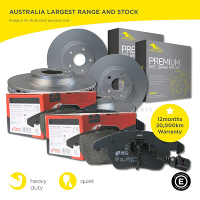 Front And Rear Brake Pad Disc Rotor Full Set Sensors For Bmw X1 E84 W/Sensor Kit