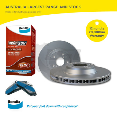 Front Bendix Brake Pads And Disc Rotors Set For Holden Rodeo Tf 2.8 1990-2003 Kit