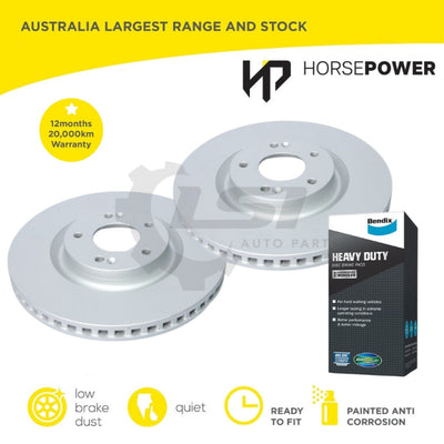Front Bendix HD Brake Pad and Disc Rotors set for Kia Sorento MQ4 07/2020 on Disc Brake Kit