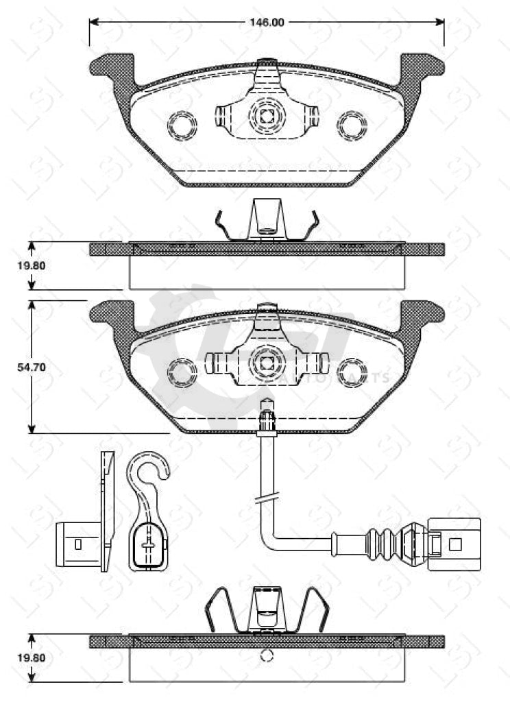 Front Brake Pads And Disc Rotors Set For Volkswagen Eos 103Tdi 147Tsi 155Tsi 08- Kit
