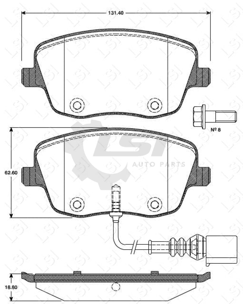 Front European Brake Pads + Sensor And Disc Rotors For Volkswagen Polo 9N 01-09 Kit