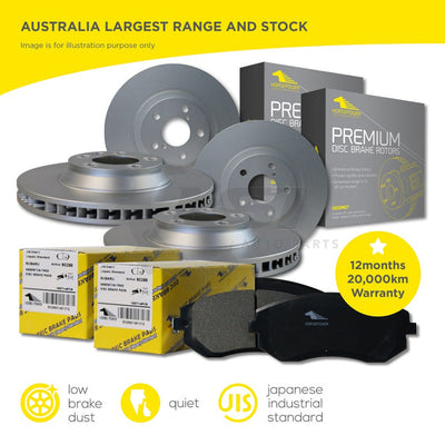 Full Set Front And Rear Brake Pads Disc Rotors For Mitsubishi Pajero Nj Nk 1995 - 2000 Kit
