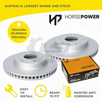 Horsepower Geomet Coated Rear Brake Disc Rotors and Brake Pads for Haval H9 2.0 2015-on Brake Disc Rotors