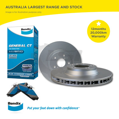 Rear Bendix Brake Pads And Disc Rotors Set For Holden Commodore Ve Vf V6 06-17 Kit
