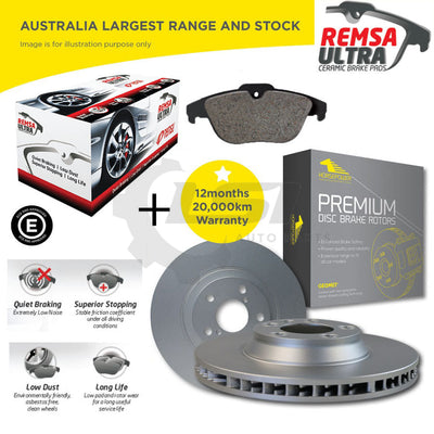 Rear Brake Disc Rotors And Pads For Audi A4 A5 Q5 S4 B8 08-18 300Mm Kit