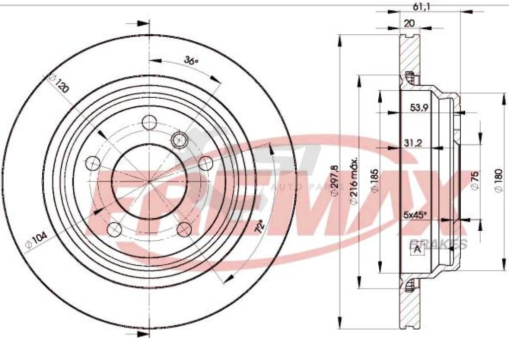 Rear Brake Pads And Disc Rotors Set For Bmw 530I E39 M-Sport Vented Discs Kit