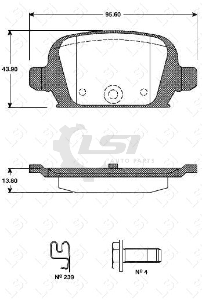 Rear Disc Brake Pads Set Of 4 Pieces
