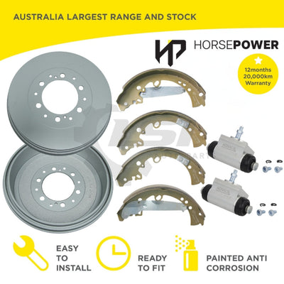 Rear Brake Shoes+ Drums + Wheel Cylindersfor Toyota Hilux 4WD KUN25 KUN26 GGN25 Disc Brake Kit