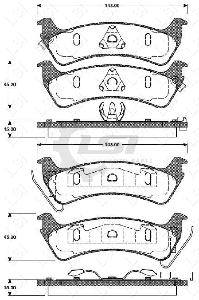Remsa Brake Pads Rear Jeep