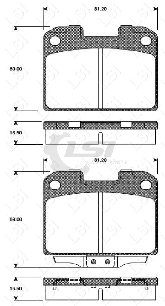 Remsa Brake Pads Rear Mitsubishi
