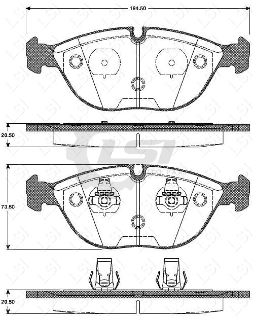 Roadhouse Brake Pads Fr Audi/ Bmw/ Chrysler/ Mercedes Benz/ Vw
