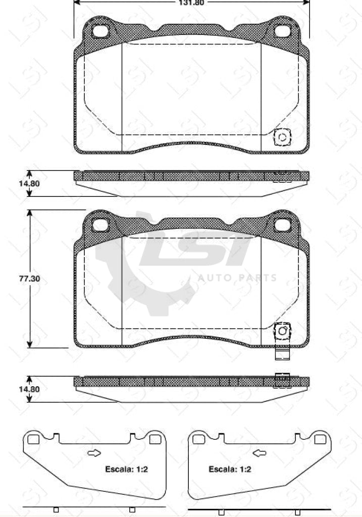 Roadhouse Brake Pads Fr Cadillac Mitsubishi Subaru