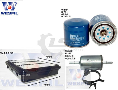 Wesfil Oil Air Filter Set For Holden Rodeo Ra Service Kit