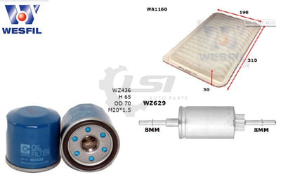 Wesfil Oil Air Filter Set For Mazda 2 Dy Service Kit