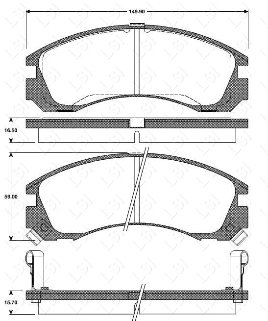 Front Brake Pads and Disc Rotors Set for Mitsubishi Delica 3.0L 05/1994-12/2006