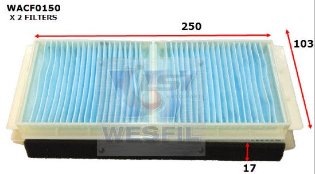1 x Wesfil Cabin Air Pollen Filter WACF0150 – LSI Auto Parts