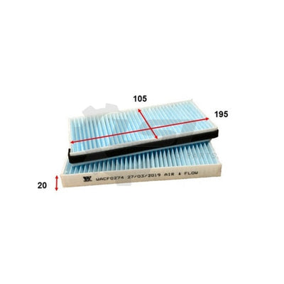 1 X Wesfil Cabin Air Pollen Filter Wacf0274
