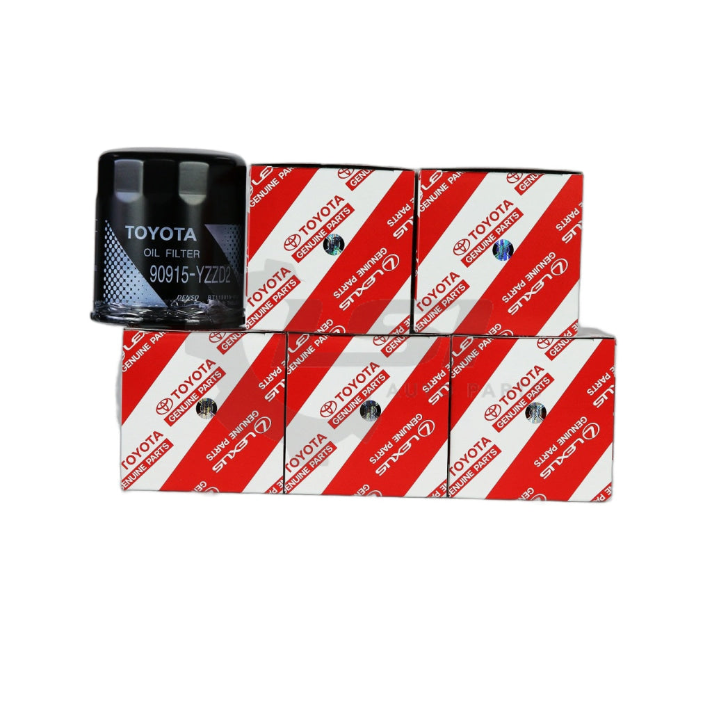 5 X Toyota Genuine Oil Filter 90915-Yzzd2 Suits Hiace Rzh Trh Kdh Hilux Landcruiser Prado Camry
