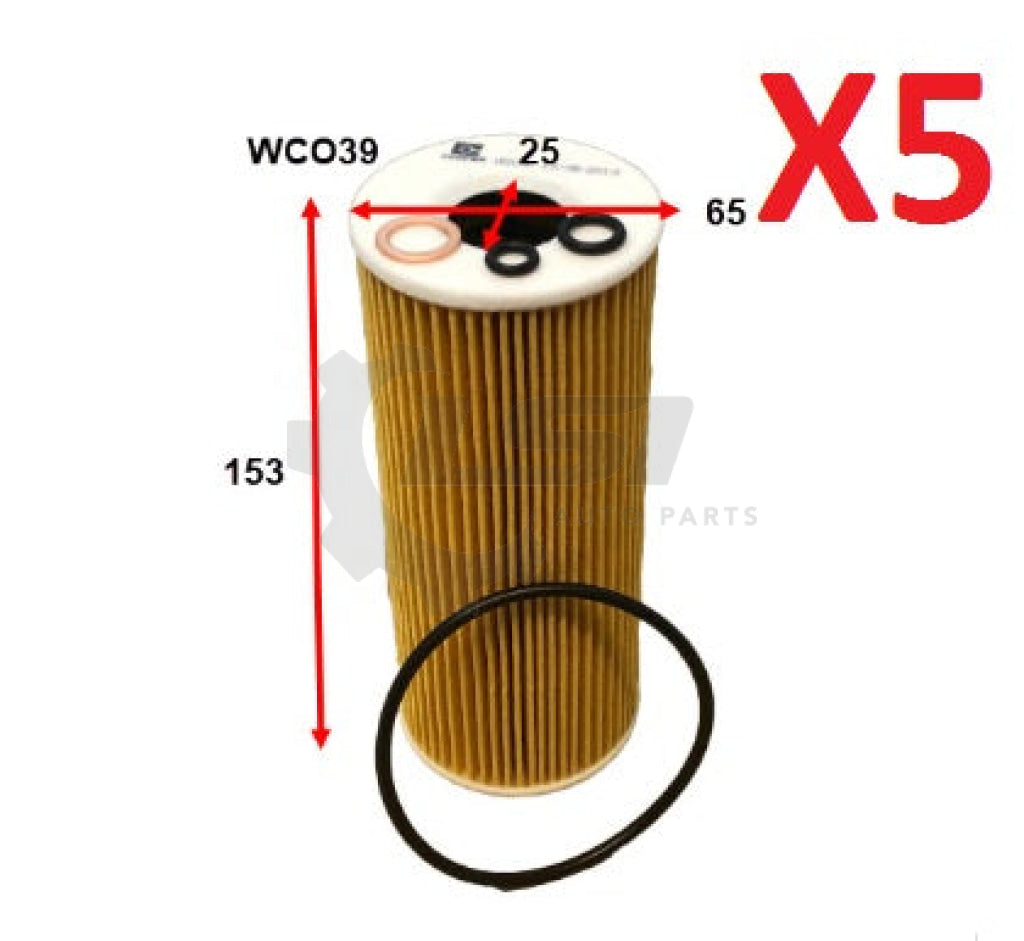 5 x Wesfil Oil Filters WCO39 Oil Filter