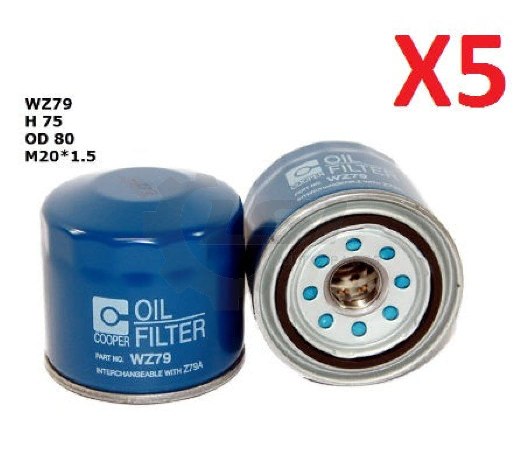 5 X Wesfil Oil Filters Wz79 Filter