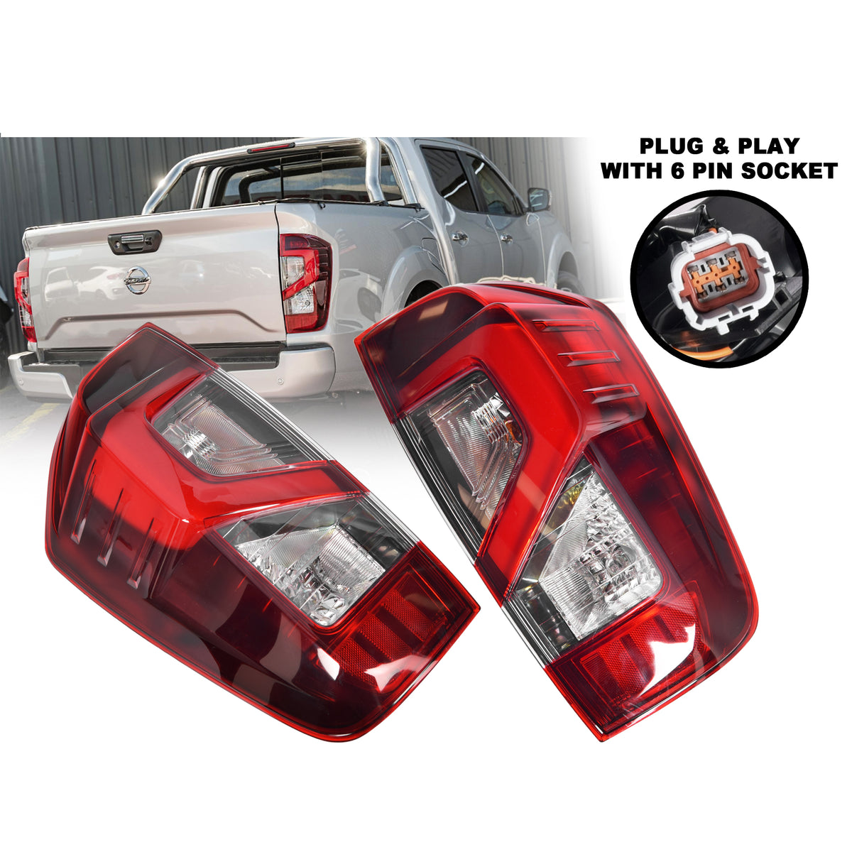 Pair LH+RH Tail Light Lamp LED For Nissan Navara NP300 D23 2020~2025