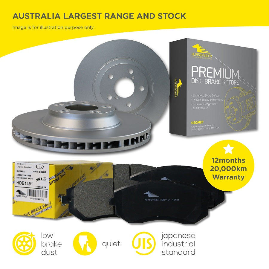 Rear Brake Pads and Disc Rotor for Mitsubishi Colt 1.5L RG VRX 2005-on 260mm