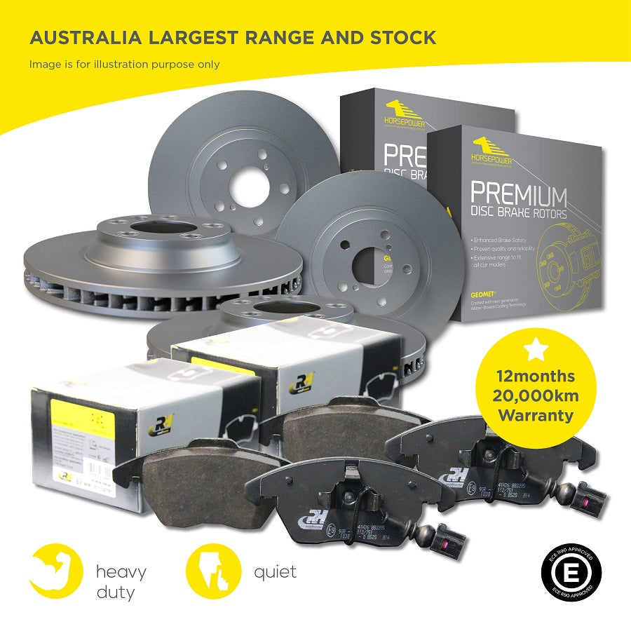Full Set Front and Rear Brake Pads Disc Rotors for VW Caddy 2K 2010-2015
