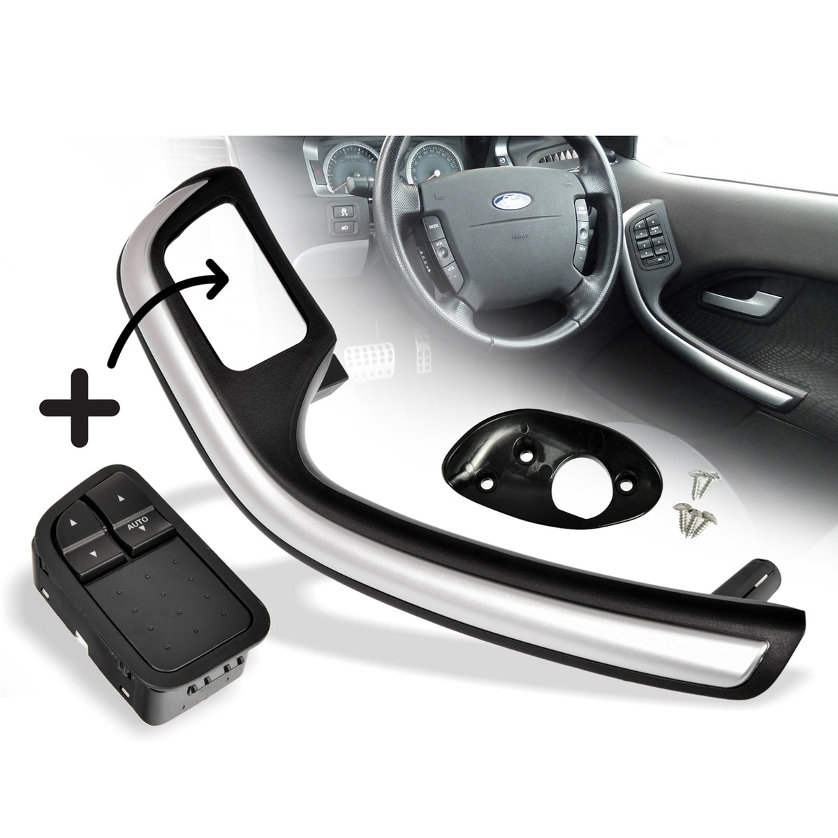 RH Driver Inner Door Trim Handle Pull Grab + Switch For Ford Falcon BF 05~11