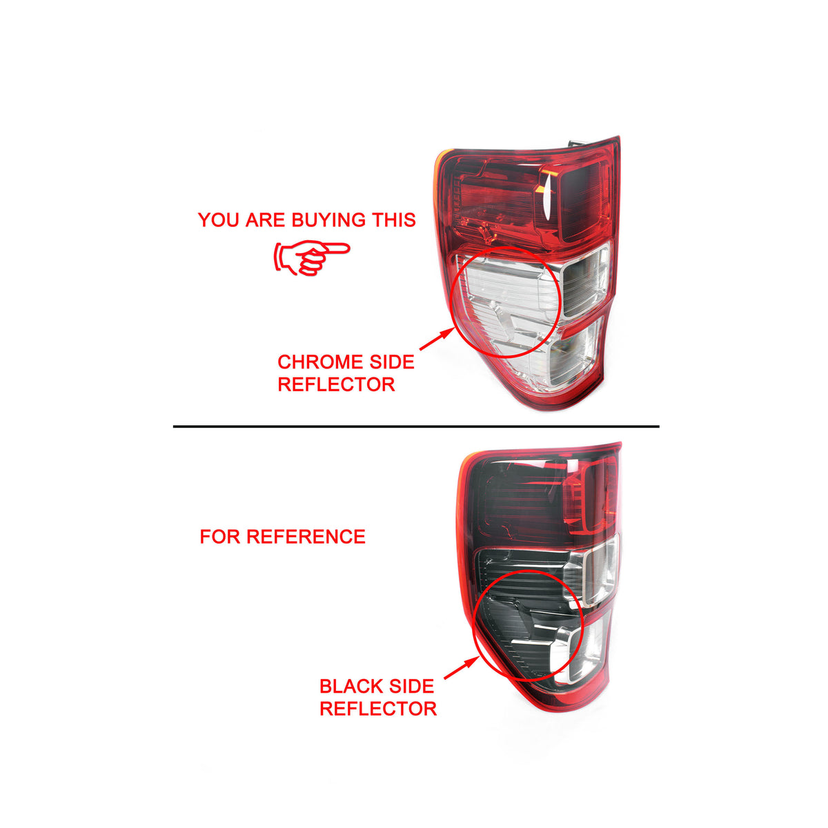 LH Left Tail Light Lamp Chrome For Ford Ranger PX 2011~2022 XL XLS XLT
