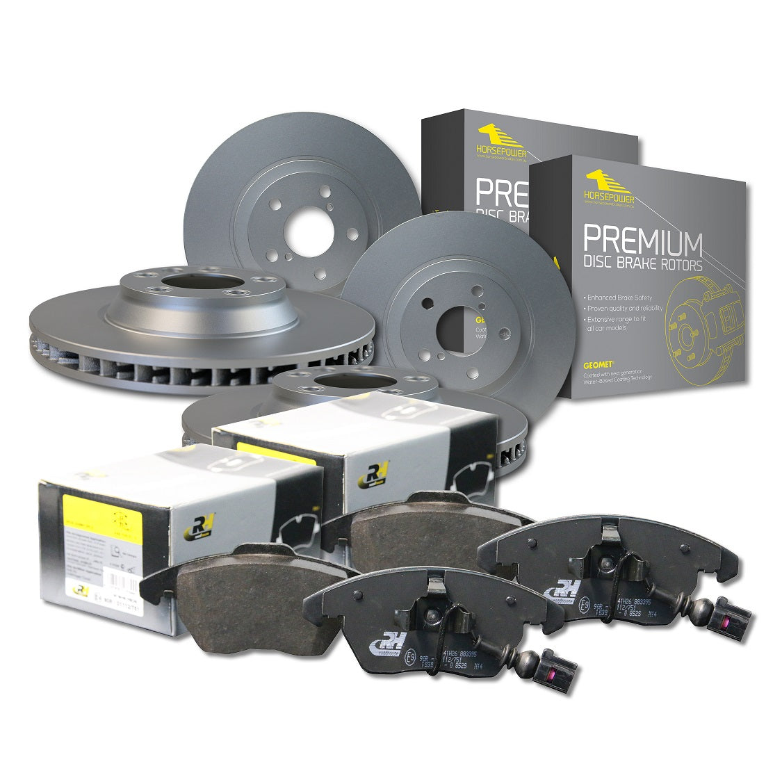 Full Set Front and Rear Brake Pads Disc Rotors for VW Caddy 2K 2010-2015