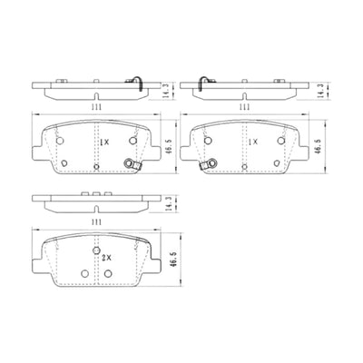 Rear Brake Pads Set for Hyundai Santa Fe TM 2.2L 06/2018-10/2020