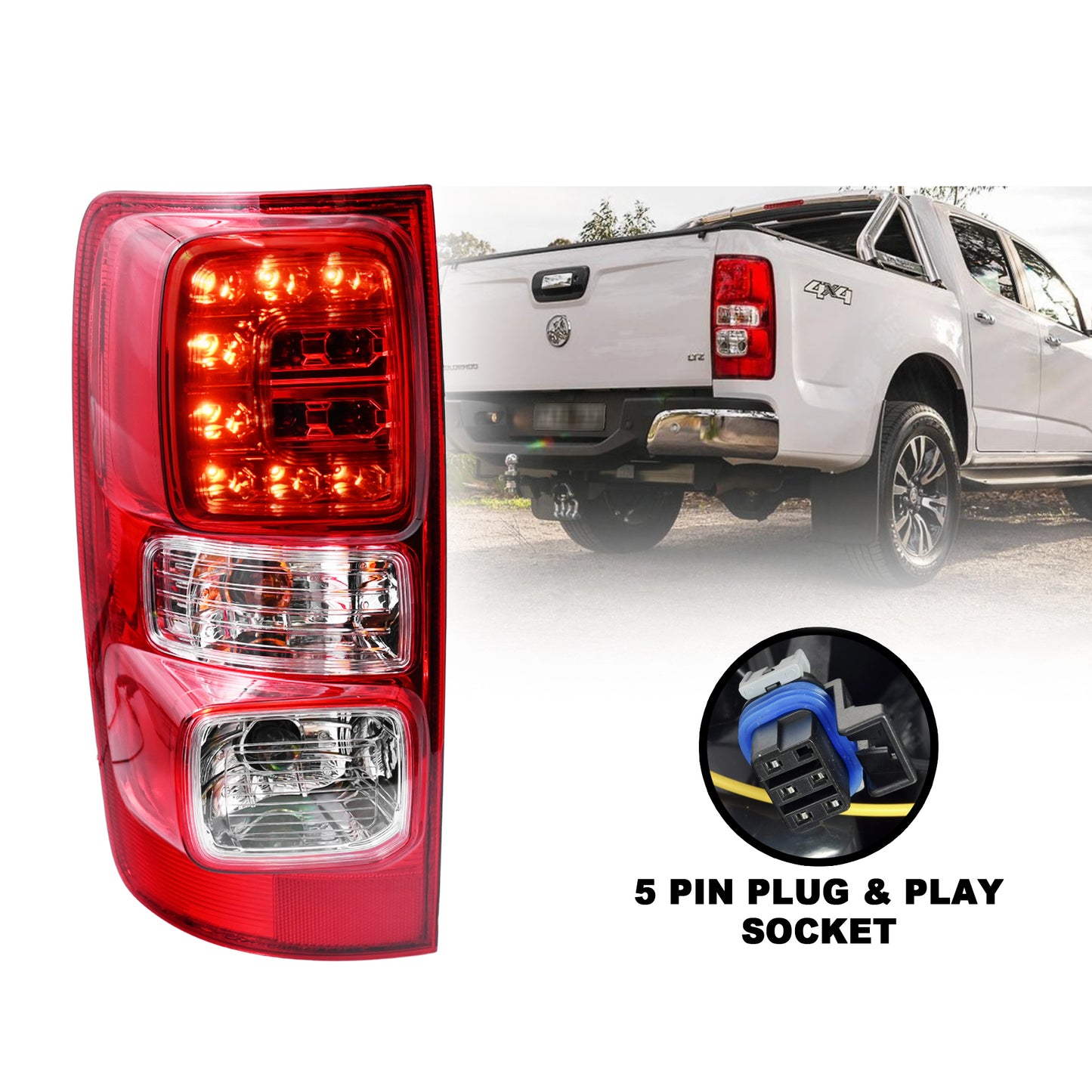 Pair LH+RH Tail Light Rear Lamp With LED For Holden Colorado RG 2012~2020 Ute