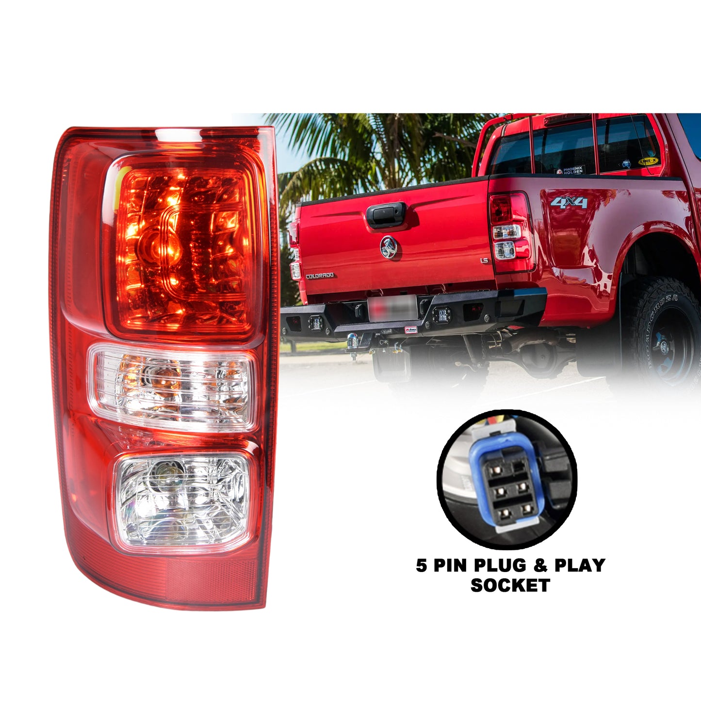 Pair LH+RH Tail Light Rear Lamp NON LED For Holden Colorado RG 2012~2020 Ute