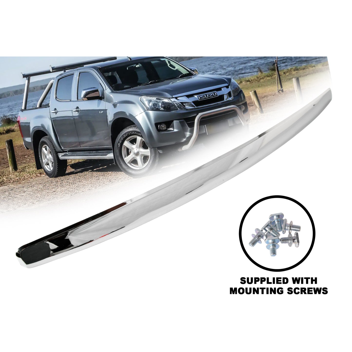 Bonnet Mould Hood Mold Trim Strip (Chrome) For ISUZU D-Max Dmax MU-X 2012-2016