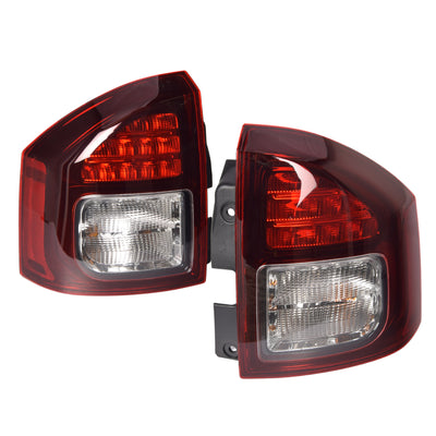 Pair LH+RH Tail Light Rear Lamp (LED Tinted Red) For Jeep Compass MK 2012~2016