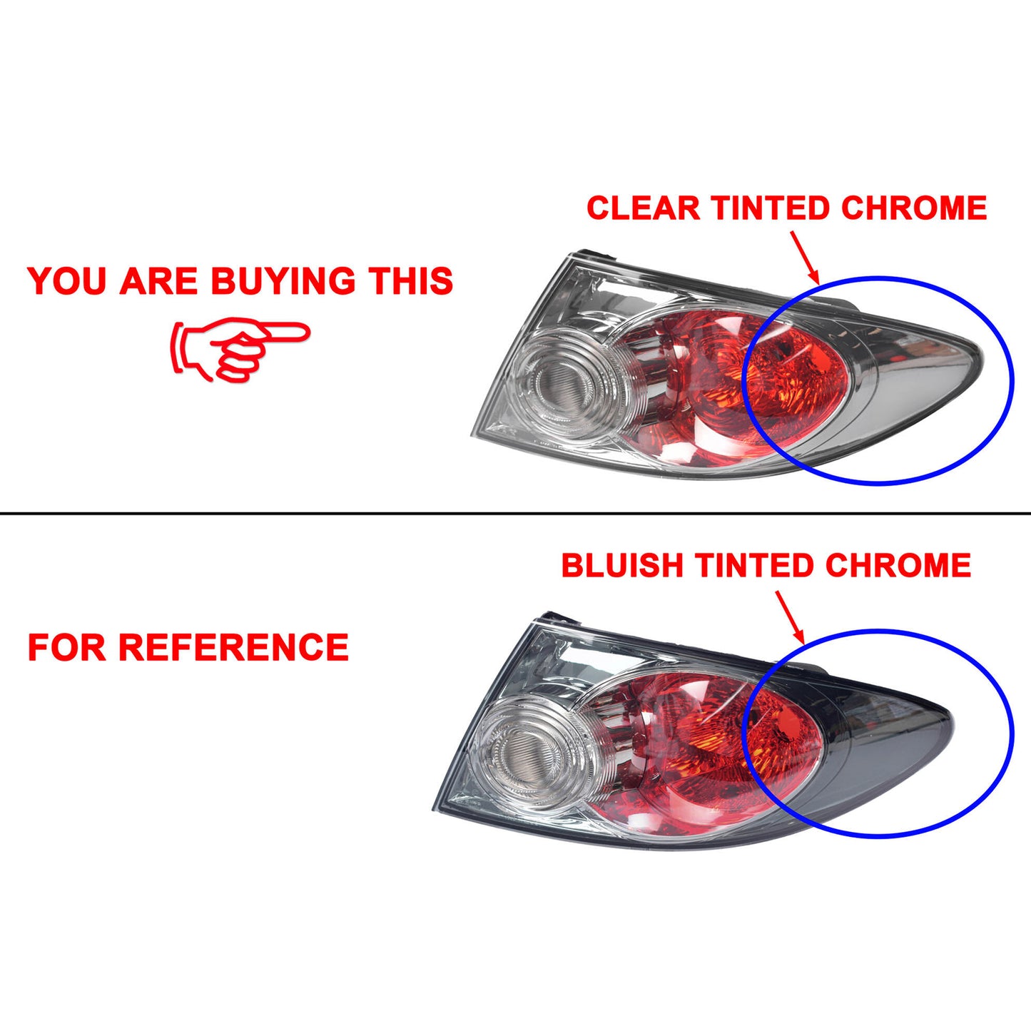 Pair LH+RH Tail Light Lamp Non Tinted For Mazda 6 GG 05-07 Sedan Hatch