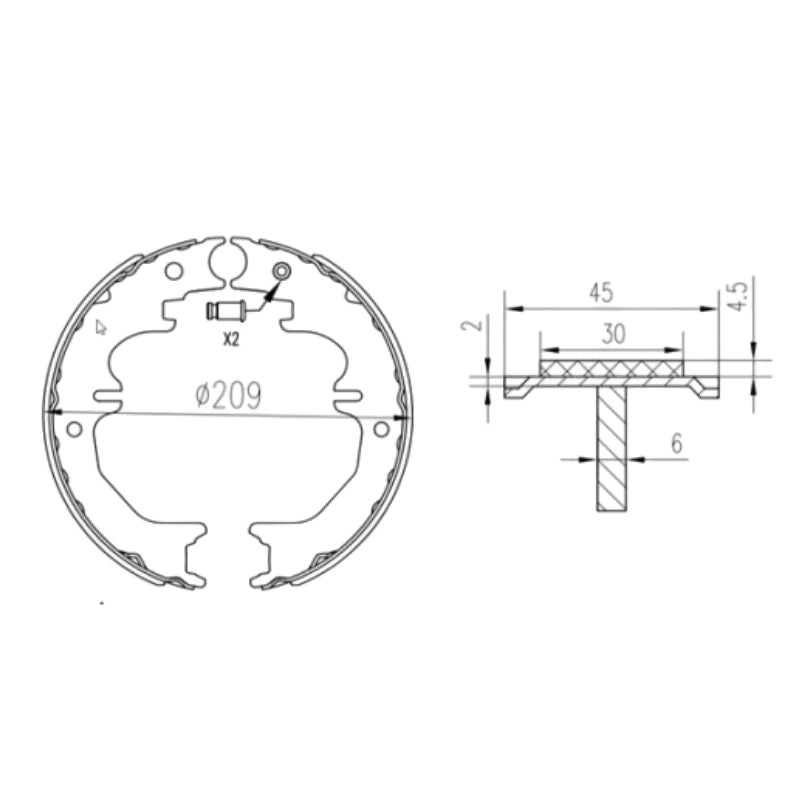 Hand Brake Shoes for Prado 70 80 90 120 150 series
