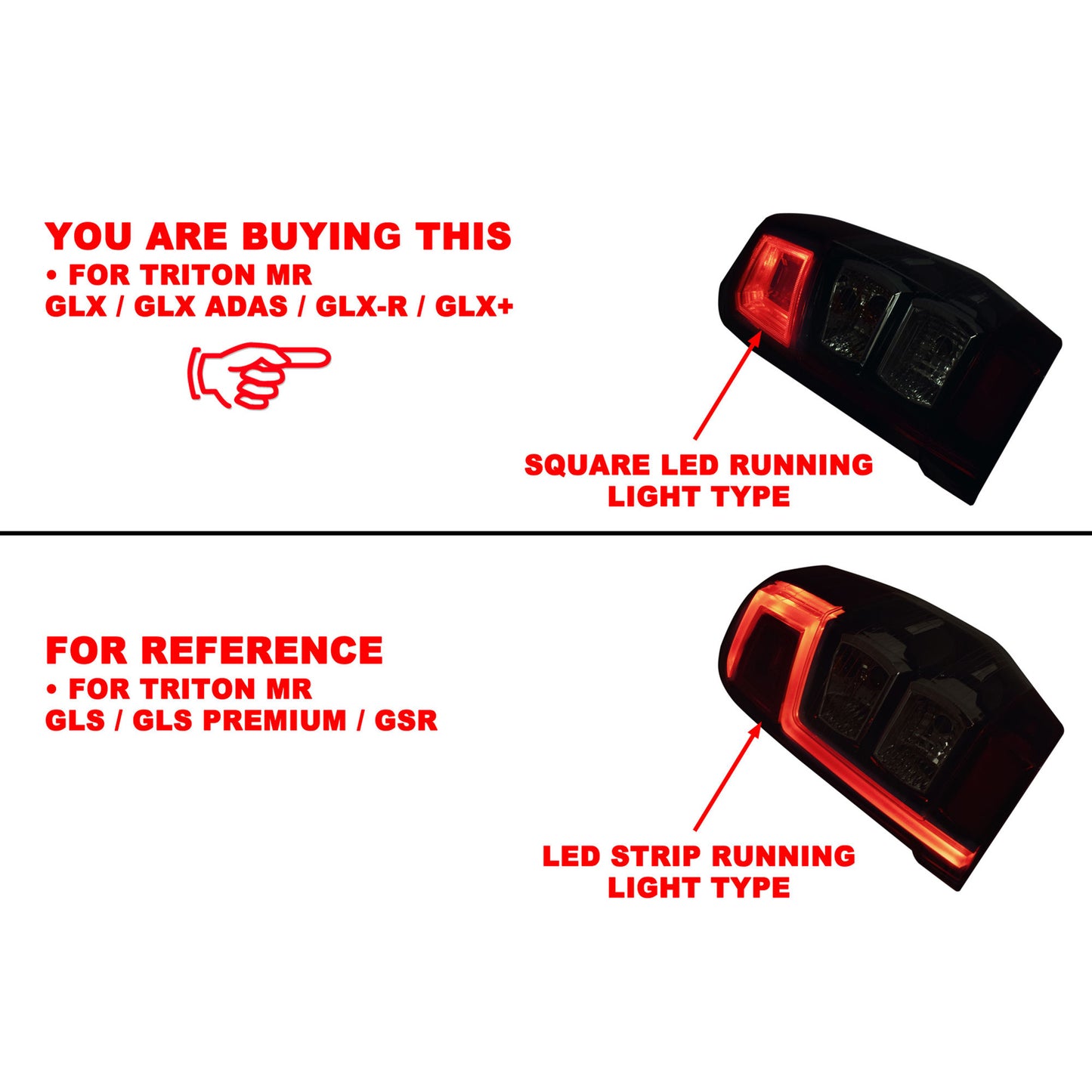 RH Right Tail Light Rear Lamp LED For Mitsubishi Triton MR 18~23 GLX