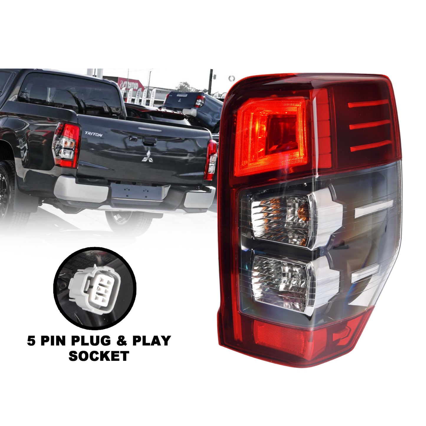 RH Right Tail Light Rear Lamp LED For Mitsubishi Triton MR 18~23 GLX