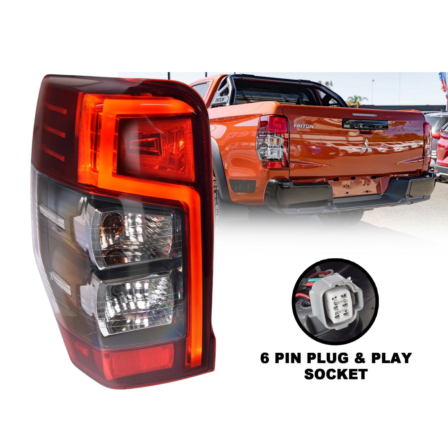 LH Left Tail Light Lamp LED ASSY For Mitsubishi Triton MR 18~23 GLS GSR