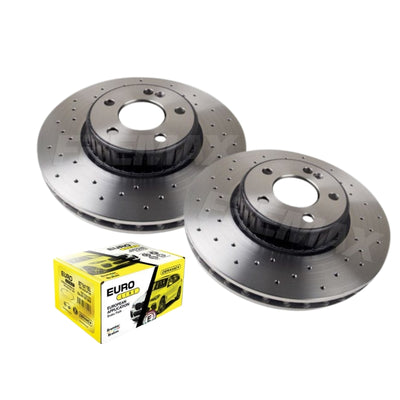 Front Disc Rotors and Brake Pads for C200 W205 2.0 2014-2018 318mm with sensor