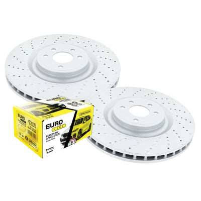 Front Brake Pads and CROSS DRILLED 375mm Disc Rotors set for MB ML250 12-15 W166