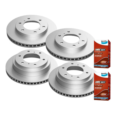 Full Set F+R Bendix Brake Pads + Disc Rotors for Mitsubishi Pajero NM NP 00-06