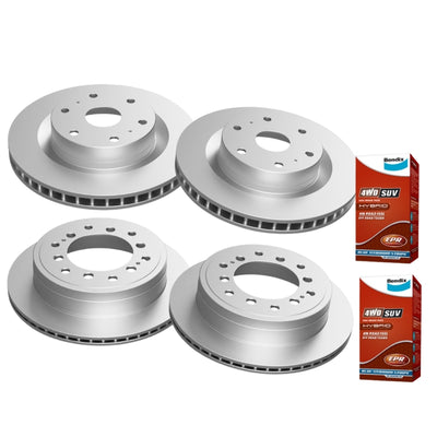 F+R Brake Rotors Bendix Pads for Toyota Landcruiser Prado 150 KDJ GRJ GDJ